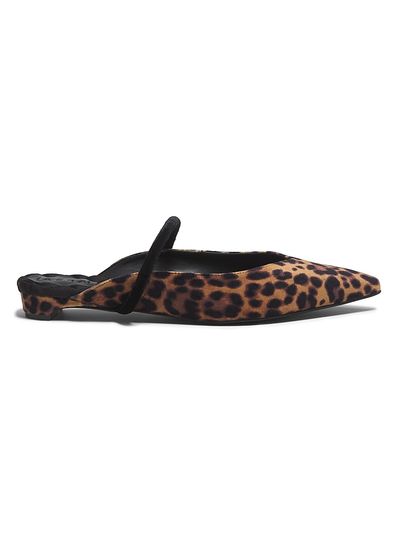 AERA Women's Jane Vegan Velvet Leopard-Print Mules