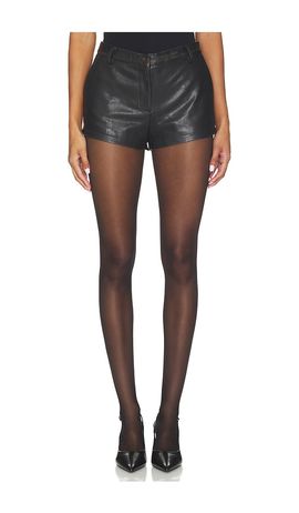 AEXAE AEXAE Lamb Leather Distressed Mini Short