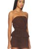 AEXAE AEXAE Lamb Leather Suede Ruched Bandeau Top - 2