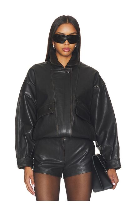 AEXAE AEXAE Leather Distressed Moto Jacket