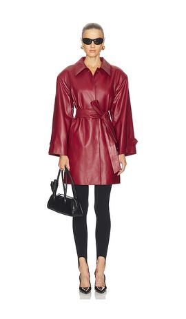 AEXAE AEXAE Leather Padded Midi Coat