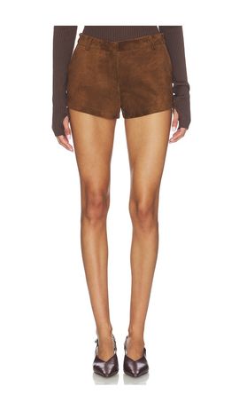 AEXAE AEXAE Leather Suede Mini Short