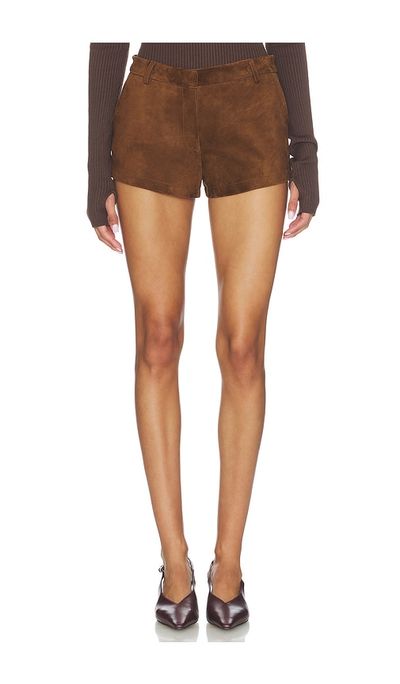 AEXAE AEXAE Leather Suede Mini Short