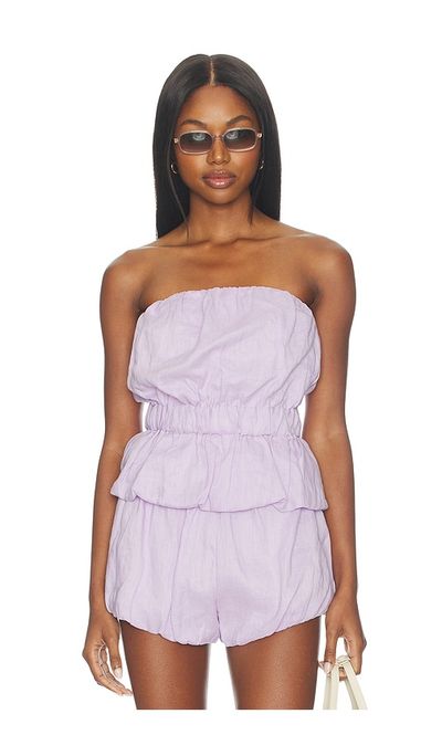 AEXAE AEXAE Linen Bandeau Ruched Top