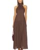 AEXAE AEXAE Linen Halter Drop Waist Maxi Dress - 2