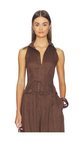 AEXAE AEXAE Linen Sweetheart Top