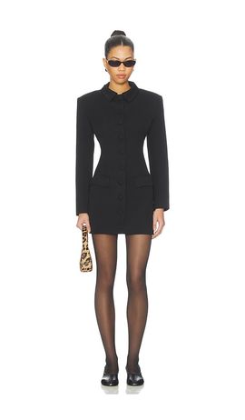 AEXAE AEXAE Wool Contoured Collar Mini Dress