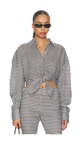 AEXAE AEXAE x REVOLVE Linen Shirt Tie Top