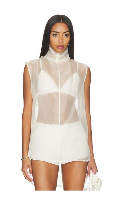 AEXAE AEXAE x REVOLVE Silk Organza Roll Neck Top