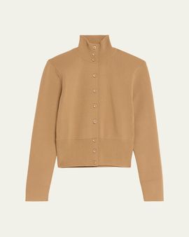 AEXAE Knit Stand Collar Cardigan