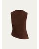 AEXAE Mock-Neck Sleeveless Suede Top - 1