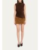 AEXAE Mock-Neck Sleeveless Suede Top - 2