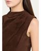 AEXAE Mock-Neck Sleeveless Suede Top - 5
