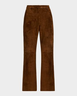 AEXAE Suede Straight-Leg Pants