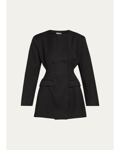 AEXAE Wool-Silk Contoured Blazer Mini Dress
