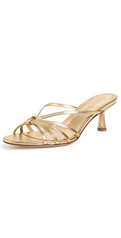 AEYDE AEYDE Abby Laminated Nappa Leather Gold Sandals Gold