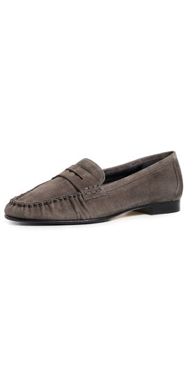 AEYDE AEYDE Aldous Kid Suede Loafers Taupe