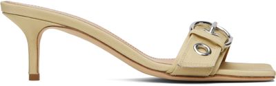 Aeyde Aeyde Beige Ilvy Eyelet Grosgrain Mules