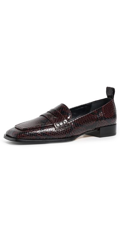 AEYDE AEYDE Blake Snake Print Leather Loafers Port