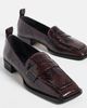 AEYDE AEYDE Blake Snake Print Leather Loafers Port - 5