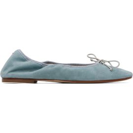 Aeyde Aeyde Blue Tibi Suede Ballerina Flats