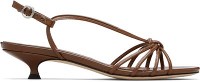 Aeyde Aeyde Brown Amara Patent Leather Heeled Sandals