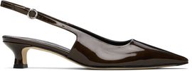 Aeyde Aeyde Brown Catrina Patent Leather Heels