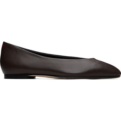 Aeyde Aeyde Brown Ellie Almond-Toe Ballerina Flats