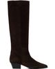 Aeyde Aeyde Brown Medea Suede Knee-High Boots - 1