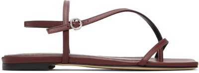 Aeyde Aeyde Burgundy Ella Square-Toe Sandals