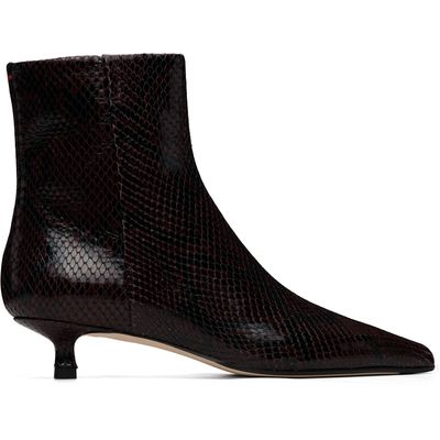 Aeyde Aeyde Burgundy Sofie Leather Ankle Boots
