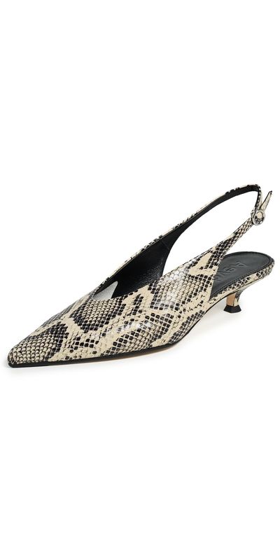 AEYDE AEYDE Camila Snake Print Calf Leather Creamy Heels Creamy