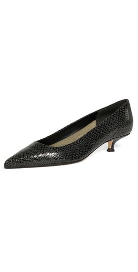 AEYDE AEYDE Cari Mini Snake Print Leather Pumps Moss