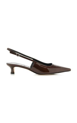 Aeyde Aeyde Catrina Metallic Patent Leather Slingback Pumps