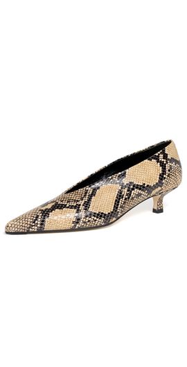 AEYDE AEYDE Clara Snake Print Leather Pumps Hazelnut