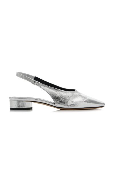 Aeyde Aeyde Dua Metallic Leather Slingback Pumps