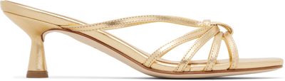 Aeyde Aeyde Gold Abby Leather Heeled Sandals