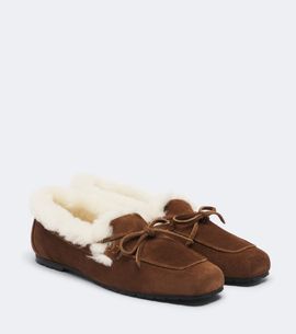 Aeyde Aeyde Jasper shearling-lined suede boat shoes