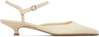 Aeyde Aeyde Off-White Colette Nappa Leather Heels