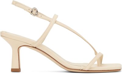 Aeyde Aeyde Off-White Elise Leather Toe-Post Heeled Sandals