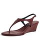 AEYDE AEYDE Roose Nappa Leather Wedge Sandals Port - 1