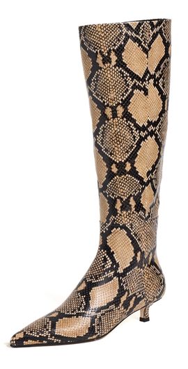 AEYDE AEYDE Sabrina Snake Print Calf Leather Boots Hazelnut