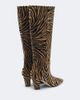 Aeyde Aeyde Silva zebra-print calf hair knee-high boots - 4