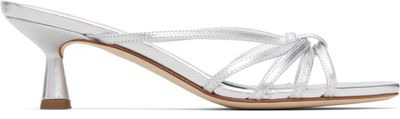 Aeyde Aeyde Silver Abby Leather Heeled Sandals