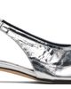 Aeyde Aeyde Silver Dua Laminated Leather Slingback Heels - 1