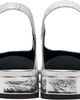 Aeyde Aeyde Silver Dua Laminated Leather Slingback Heels - 2