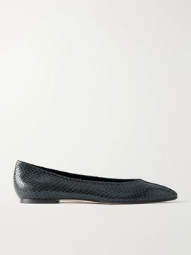 AEYDE Ellie snake-effect leather ballet flats