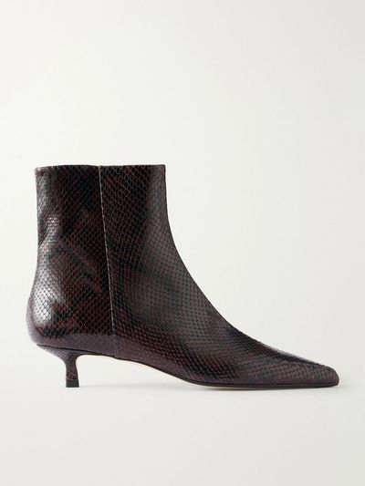 AEYDE Sofie 35 snake-effect leather ankle boots