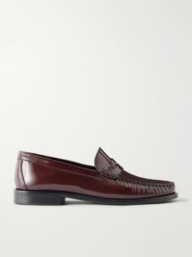 AEYDE Terry patent-leather penny loafers