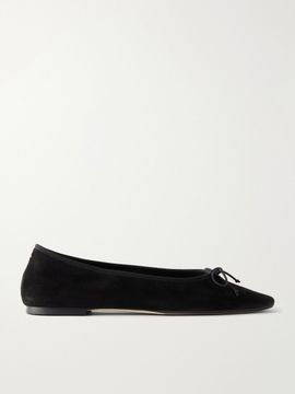 AEYDE Tiby bow-detail suede ballet flats